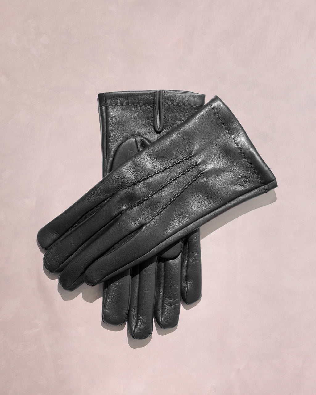 The Collins - Cashmere Lined Full Grain Leather Gloves - Black
